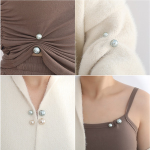 Çift inci broş Pins kazak şal toka bel sıkma broş anti-pozlama müslüman eşarp başörtüsü pimleri - Product Image 2