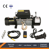 Treuil électrique marin robuste 12V 24V DC avec frein antidérapant, revêtement étanche et antirouille pour le tirage et l'amarrage de bateaux