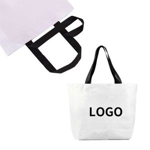 Sacs fourre-tout personnalisés en RPET laminé double face renforcé pour femmes, vente en gros - Product Image 4