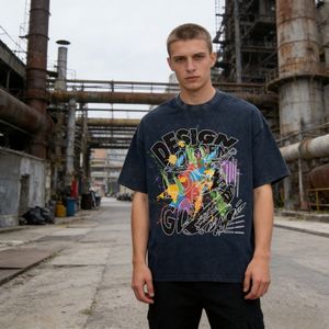 Camisetas Unisex al por Mayor de Alta Calidad, Estilo Urbano con Hombros Caídos, Diseño en Blanco para Impresión, Cuello Redondo, Camisetas para Hombre - Product Image 1