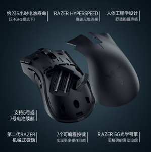 <span class=keywords><strong>Razer</strong></span> <span class=keywords><strong>DeathAdder</strong></span> <span class=keywords><strong>V2</strong></span> X Hyperspeed Interfaz USB inalámbrica Ratón para juegos original para oficina y hogar Diseño ergonómico para jugadores - Product Image 5