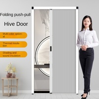 Pintu partisi lipat logam campuran aluminium, geser tidak terlihat Modern untuk desain sarang lebah Interior untuk ruang tamu dapur Toilet