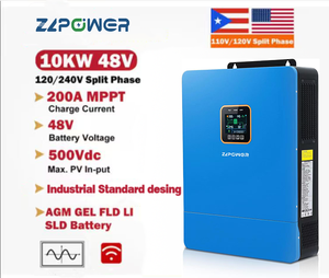 off Grid Invert 10000 12000W 48VDC Input 120V Output Dual Hybrid 500V 12KW <b>Solar</b> Charge Controller Split Phase 99% Efficiency - Product Image 1