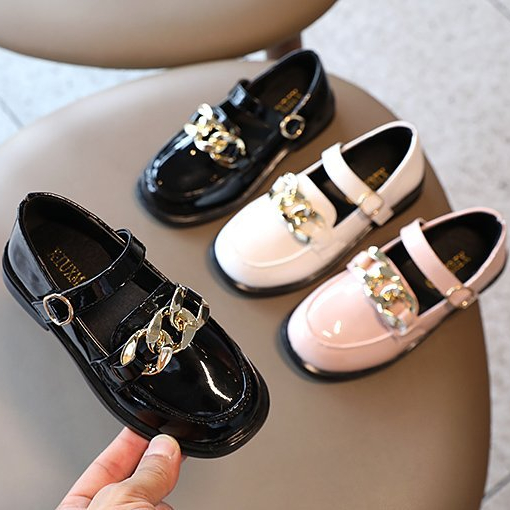 2021 new children's small leather shoes British style princess girls single shoes