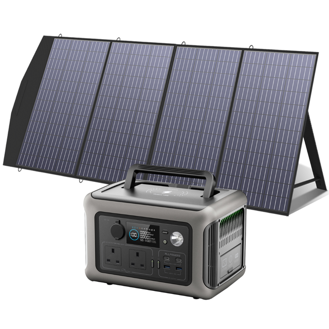 1200W LiFePO4 Portable Power Station with 200W Solar Panel, 1000Wh Solar Generator Bundle for Camping Home Emergency Backup