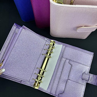 Organisateur de carnet portable multifonctionnel de style portefeuille avec reliure métallique et ferrures dorées, à usage quotidien, avec plusieurs poches et fermeture éclair