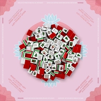 Tuiles de Mahjong Thème Noël 30x23x13mm en Acrylique avec Tapis – Motifs Père Noël, Sapin, Dragon – Cadeau de Fête