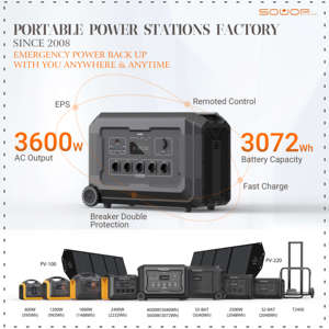 Approvisionnement d'usine lifepo4 banque de batterie mobile tragbare powerstation charge centrale 3600w générateur électrique portable - Product Image 6