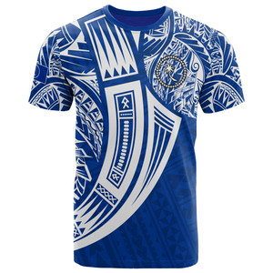 Cá Nhân Chuuk Tùy Chỉnh Người Đàn Ông Của T-Shirts Màu Xanh Cổ Điển Tribal Leo Núi In Ấn Dhirts Cho Nam Giới Thả Vận Chuyển T Áo Sơ Mi Cho Nam Giới - Product Image 3