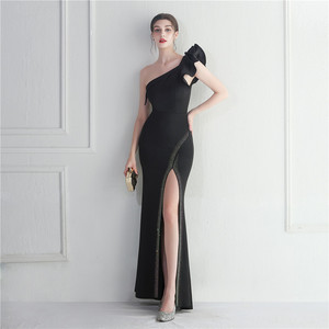 <span class=keywords><strong>Robe</strong></span> de soirée longue asymétrique à volants pour demoiselles <span class=keywords><strong>d</strong></span>'<span class=keywords><strong>honneur</strong></span>, modèle de voiture - Product Image 3