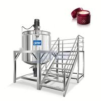 Homogénéisateur Cosmétique, Cuve de Mélange pour Crème, Mélangeur de Savon Liquide à Double Enveloppe, Cuve de Mélange Chauffante en Acier Inoxydable avec Agitateur et Chauffage