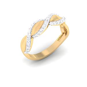Elegante Anillo de Diamantes en Oro Sólido de 14K con Diamante Natural Certificado por IGI con Corte Brillante Redondo y Color H para Ella - Product Image 3