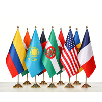 Support de drapeau de table avec piédestal en métal inoxydable pour célébrations festives, décoration de bureau et de maison