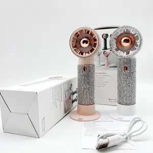 Eyelash Extension Supplier Diamond Handheld USB Rechargeable Portable Mute Mini Air Conditioning Fan With Diamond Eyelash Tools