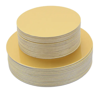 Plateaux de présentation ronds jetables pour pâtisseries, 16/26/32 cm, en papier doré, pour cupcakes, desserts, gâteaux d'anniversaire