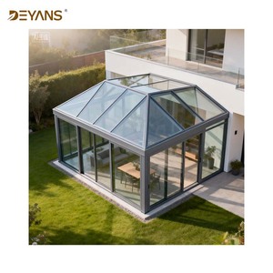 Pergola in Alluminio Leggero con Design Moderno Personalizzato, Triangolare, con Doppio Vetro Temperato, Impermeabile per Esterni - Product Image 3