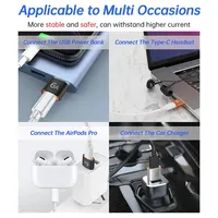 Mini 6A OTG Type C Femelle vers USB A Mâle Adaptateur En Alliage D'aluminium Type C Chargeur Rapide Câble Adaptateur pour iPhone 11 12 13 14 Samsung