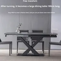Ensemble de table à manger à pieds en métal en marbre pour la maison de restaurant conçu par un designer