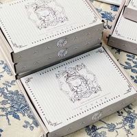 Boîte d'expédition ondulée de luxe à imprimé rétro vintage, avec logo personnalisé, en carton blanc élégant, emballage artisanal style Instagram pour