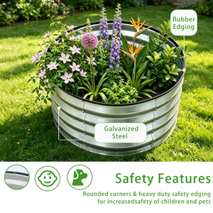 Circular Modular Galvanized Steel Raised Garden Bed Corrugated <b>Large</b> Outdoor Metal Rustproof Heavy Duty Easy-to-assemble <b>Planter</b> - Product Image 5