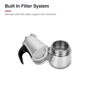 Cafetière Moka en acier inoxydable 201 <span class=keywords><strong>pour</strong></span> cuisinière, expresso, 100 ml à 600 ml, OEM - Product Image 4