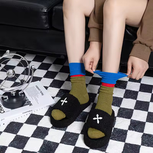 Wholesale Letter Medium Tube Boys Girls <b>Socks</b> Fall Versatile Korean Patchwork Long Crew Cotton - Product Image 5