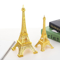 Modèle de la Tour Eiffel dorée pour l'expédition transfrontalière, pièce de présentation créative électroplaquée, artisanat métallique de style européen