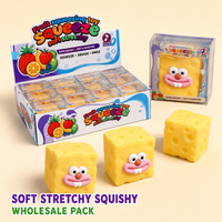 Jouet Squishy en Forme de Fromage Croustillant, Visages Amusants, Jouets Anti-Stress à Presser, Cadeau, Boîte de Présentation de 12 Pièces