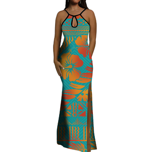 ชุดราตรีสตรีชุดงานพรอมสายคล้องคอแขนกุดพิมพ์ลายชนเผ่าคอเสื้อพิมพ์ลายชนเผ่าโลโก้ตามสั่ง - Product Image 2