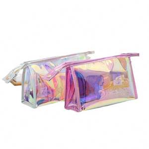 Bolsa de Trabajo Holográfica Iridiscente Reutilizable al por Mayor, Bolso de Mano Grande de PVC Arcoíris, Bolsa Transparente para Cosméticos, para Deportes, Viajes y Oficina - Product Image 1