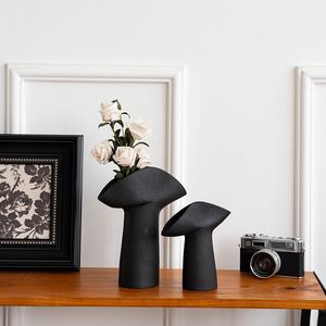 Vase à fleurs en céramique blanche, forme irrégulière minimaliste moderne, style nordique scandinave, décoration intérieure, ornement de table à manger - Product Image 3