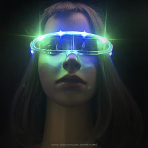 Futuristische LED Sonnenbrille party brille glow in the dark - Product Image 2