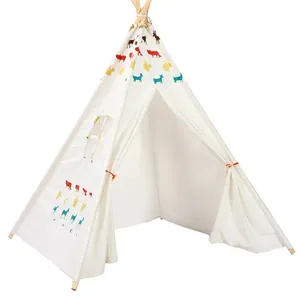 2023 Tipi Zelt für Kinder spielen Faltbare Kinder spielen Zelte Leinwand Spielhaus Spielzeug für Mädchen und Jungen Kinder zelt