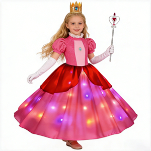 Disfraz de <span class=keywords><strong>Princesa</strong></span> <span class=keywords><strong>Peach</strong></span> para Niñas, Vestido Rosa para Fiesta de Cumpleaños, Halloween, Cosplay, Disfraces de <span class=keywords><strong>Daisy</strong></span> <span class=keywords><strong>Peach</strong></span> con Luz - Product Image 5