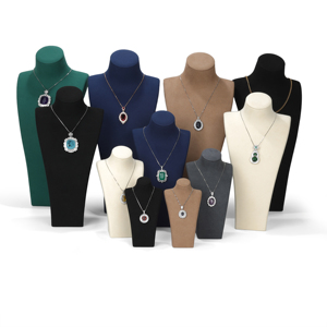 Collar de microfibra de alta calidad RZ, busto, exhibición de joyería, maniquí, joyería de lujo, collar, busto, soportes para cuello - Product Image 1