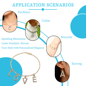 वर्णमाला पत्र एक पेंडेंट्स गैंडे और कीचेन के लिए पेलेंट ब्रेसलेट और कीचेन के लिए - Product Image 6