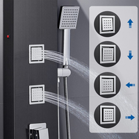 Colonne de douche intelligente de luxe multifonctionnelle à LED en acier inoxydable 304 avec cascade et spa