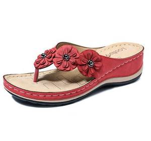 Sandalias de Playa de Verano para Mujer, Personalizadas de Fábrica OEM y ODM, con Flores, Plataforma y Tacón de Cuña, Chanclas - Product Image 2