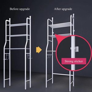 Étagère de <span class=keywords><strong>buanderie</strong></span> à 3 niveaux au-dessus du support utilitaire de stockage de machine à laver, au-dessus du support de stockage de sèche-linge de toilette - Product Image 4