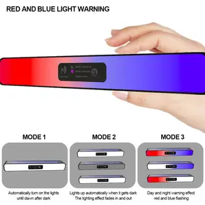 Luces Solares LED Dinámicas de Emergencia, Luz Roja y Azul para Construcción de Carreteras Nocturnas, Lámpara de Camping Impermeable, Luz Nocturna para Jardín - Product Image 2