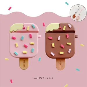 Lovely Cute Ice Cream Cartoon 3D Silicone Earphone <strong>Case</strong> <strong>Cover</strong> for <strong>Airpods</strong> 1 2 3 <strong>Pro</strong> 4 - Product Image 1