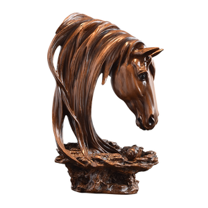 Kişiselleştirilmiş SE7 Yeni Özel At Başı Heykeli Altın Bakır Reçine El Yapımı El Boyaması Hayvan Figürü Paskalya Dekorasyonu Hediyesi - Product Image 4