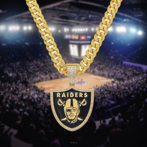 Nhà Máy Biểu Tượng Tùy Chỉnh Las Vegas Raider Mặt Dây Chuyền Unisex Thời Trang Rhinestone Cuba Chuỗi Vòng Cổ Cho Kỷ Niệm Đảng Quà Tặng - Product Image 1