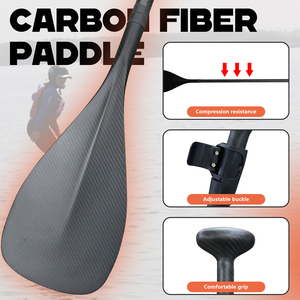 ไม้พายคาร์บอนคุณภาพสูง OEM สำหรับกีฬาทางน้ำ ทะเลสาบ เรือ SUP น้ำหนักเบาพิเศษ สำหรับเล่นเซิร์ฟในทะเล แข่งเรือคายัค รุ่น PD001 OEM คาร์บอน - Product Image 2