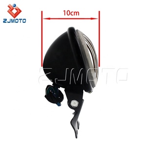 Nero universale Vintage 5 "faro moto W/supporto Cafe Racer testa luce per Harley Suzuki Yamaha <span class=keywords><strong>Honda</strong></span> griglia in acciaio - Product Image 3