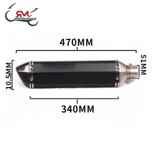 ท่อไอเสียรถจักรยานยนต์อเนกประสงค์ 470 มม. สำหรับสกู๊ตเตอร์ มอเตอร์ครอส พร้อมปลายท่อเก็บเสียงแบบปรับแต่งได้ ขนาด 51 มม. สำหรับ MT03 MT07 R1 <span class=keywords><strong>CBR400</strong></span> - Product Image 3