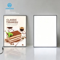 TIDAK ADA MOQ A1 A2 A3 A4 LED Snap Frame Light Box Menu Restoran Bingkai Poster Kaca Temper LED Papan Iklan Lampu LED Coffee shop