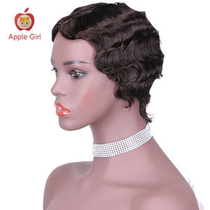 2ND สีน้ำตาลสำหรับพิกซี่วิกผมแท้ยังไม่ได้ทำสี100% บราซิลเลี่ยน<span class=keywords><strong>ผม</strong></span>บ็อบสำหรับผู้หญิงผิวดำผู้ชายนิ้ว<span class=keywords><strong>สั้น</strong></span> - Product Image 2