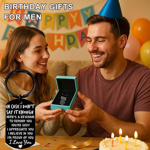 Porte-clés noir de style européen et américain, cadeau pour la Saint-Valentin, la fê<span class=keywords><strong>te</strong></span> des pères, l'anniversaire de la famille, porte-clés en acier inoxydable, vente en gros - Product Image 5