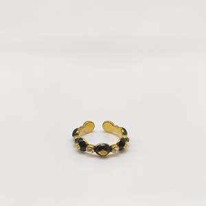 Anillo de Cristal en Acero Inoxidable 316L con Baño de Oro PVD, Joyería Sostenible y Resistente para Mujer, Accesorio de Moda - Product Image 1
